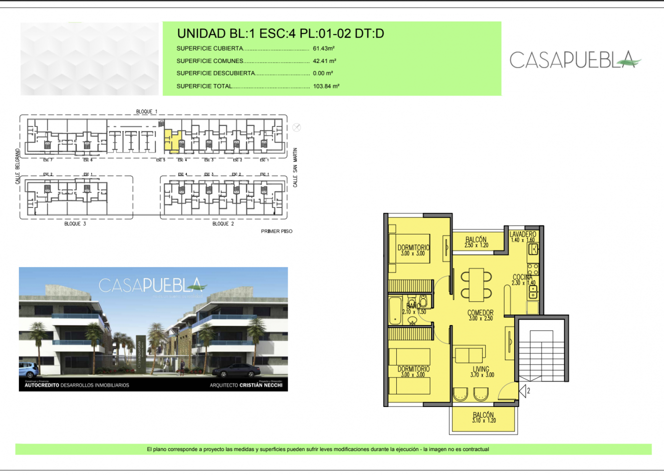 Venta departamentos en Complejo Casa Puebla